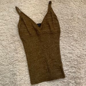 Y2K bebe Green Metallic Tank Top